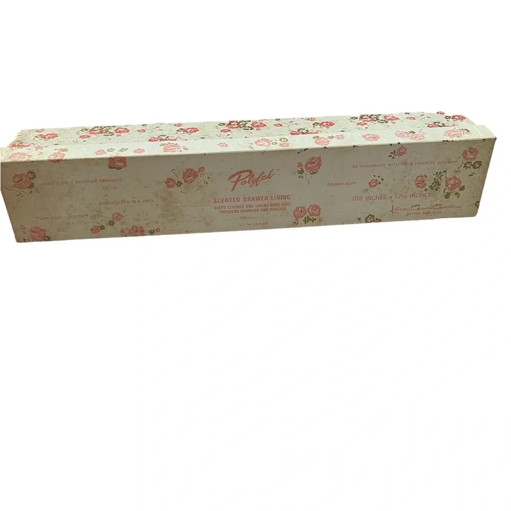 Vintage 2 ft. Yellow Bud Flower Print Plastic Cotton Scented Drawer Lining.